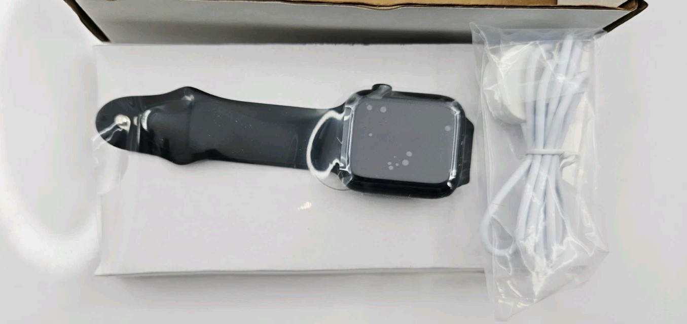 Apple Watch Series 9 45mm Aluminum Case with M/L Sport Band – Midnight (GPS)…