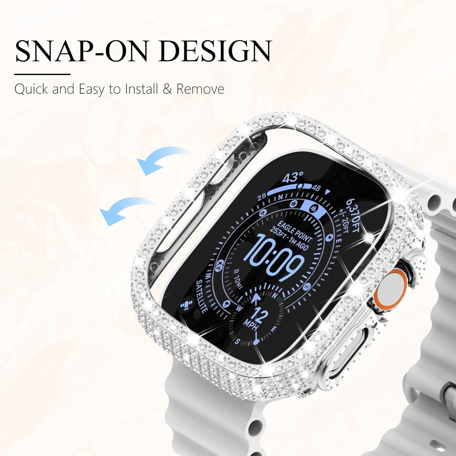 Bling Case for Apple Watch Ultra 49mm with Over 400 Crystal Diamonds
