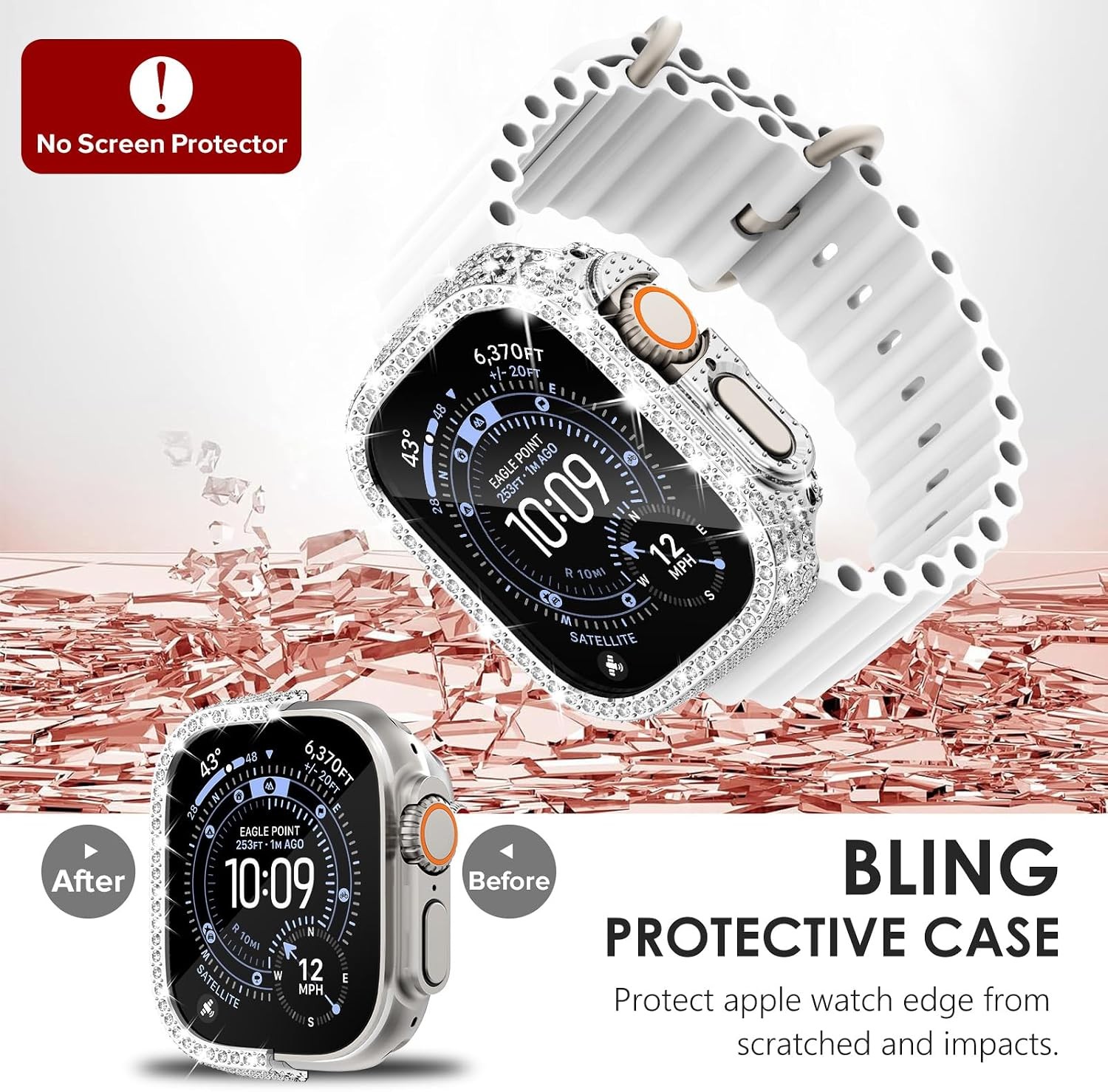 Bling Case for Apple Watch Ultra 49mm with Over 400 Crystal Diamonds