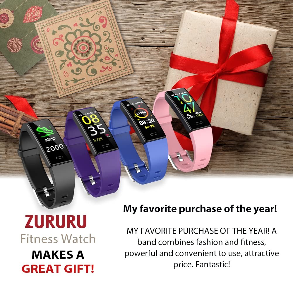 ZURURU Fitness Tracker with Blood Pressure Heart Rate Sleep Health Monitor fo…