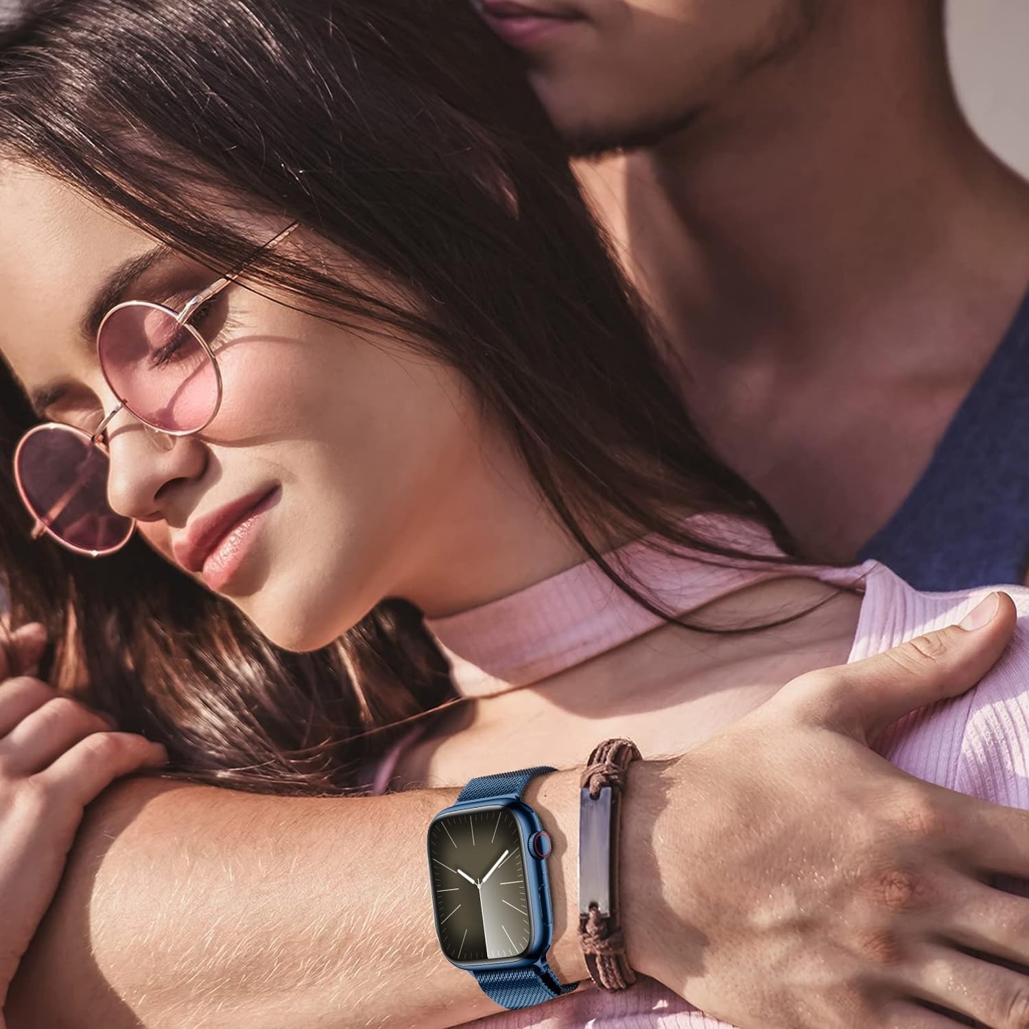 Stainless Steel Double Magnetic Band for Apple Watch Ultra 2 44mm Compatibility