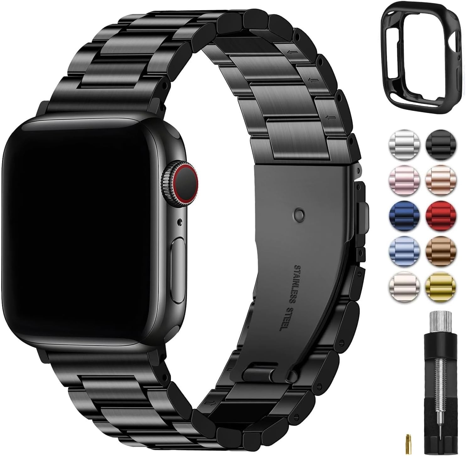 Case for Apple Watch 49/45/44/42/41/40/38mm | Metal Band for iWatch Series 11-1