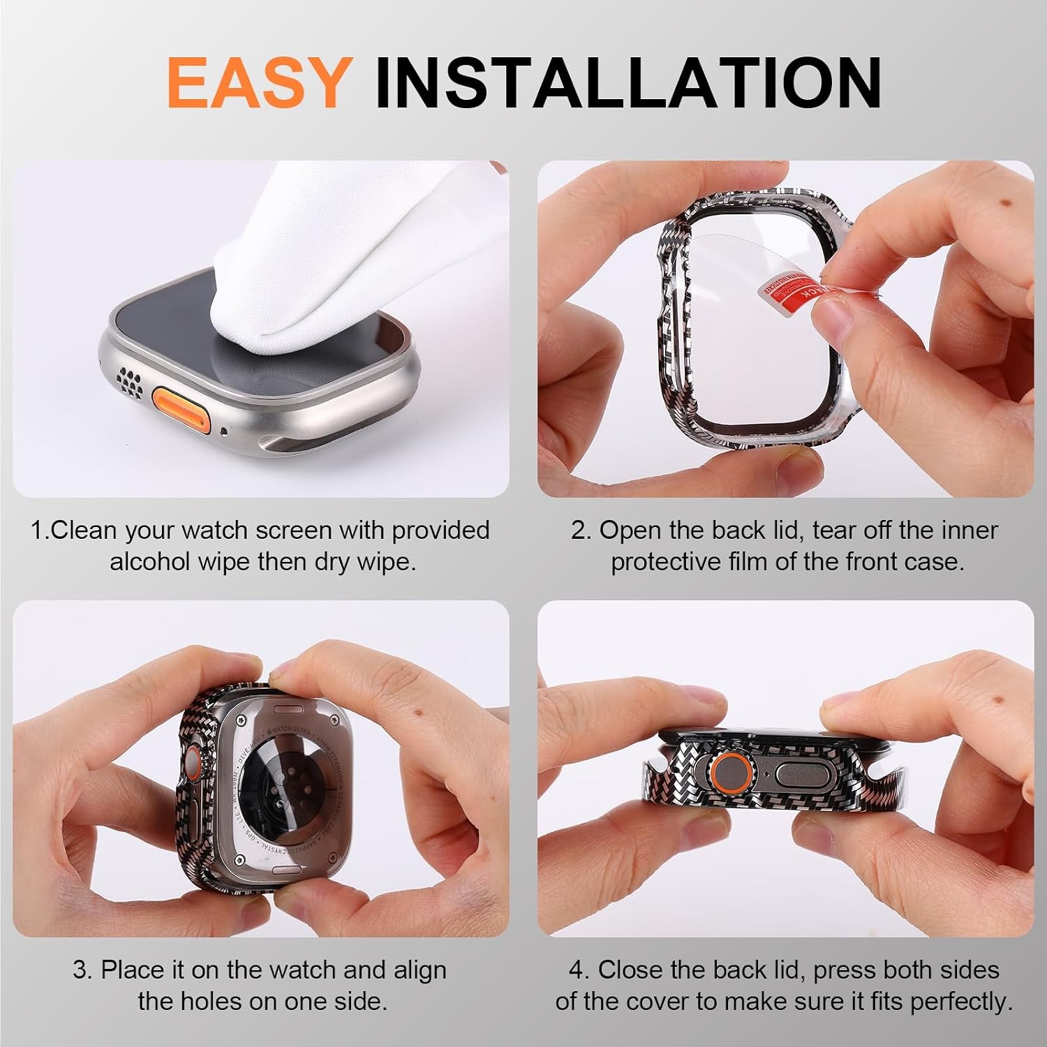 Metal Case for Apple Watch Ultra 49mm Military Grade Protection, Ultra Thin