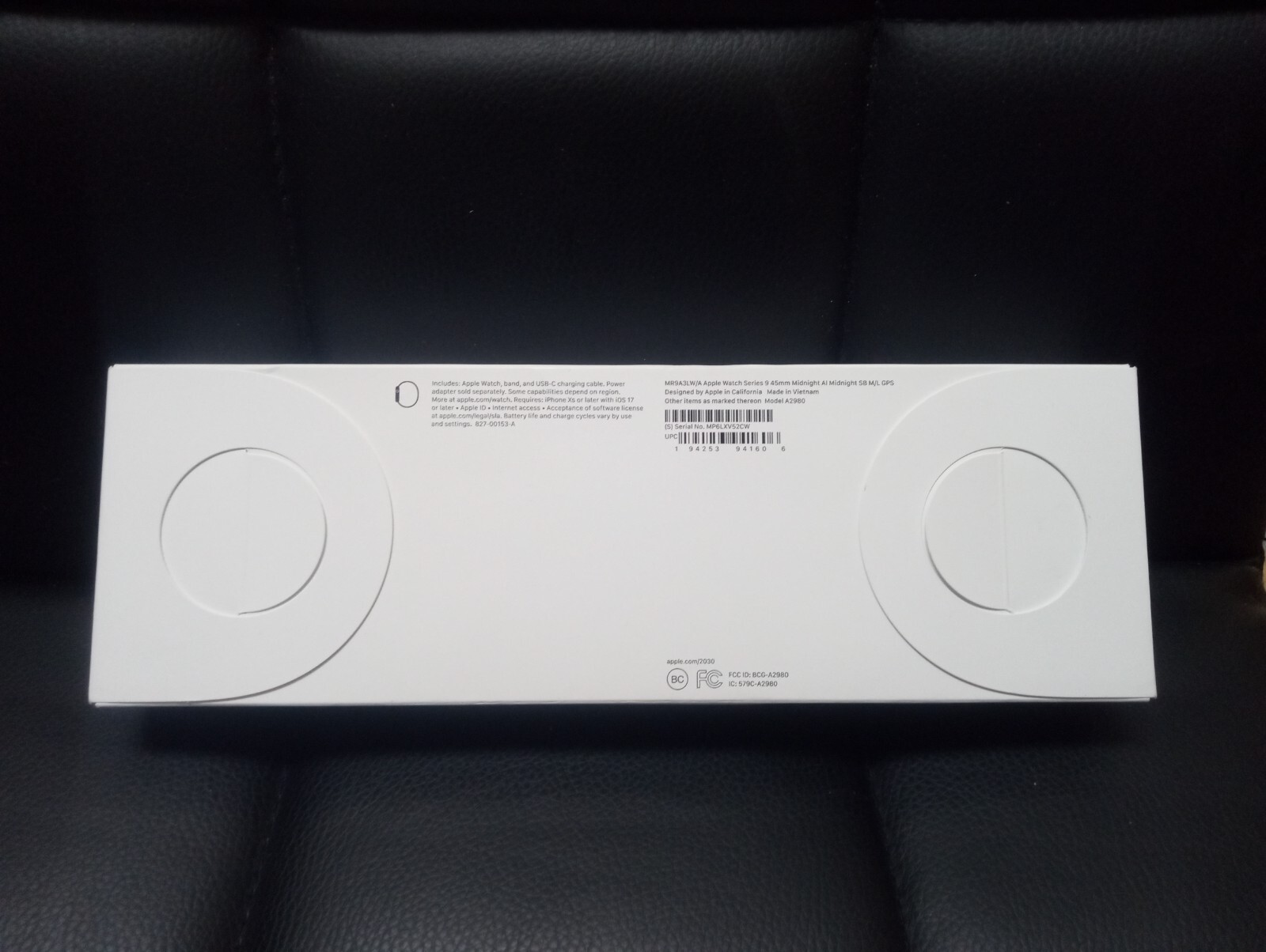 Apple Watch Series 9 45mm Midnight Al Midnight SB M/L #MR9A3LW/A [O-92]