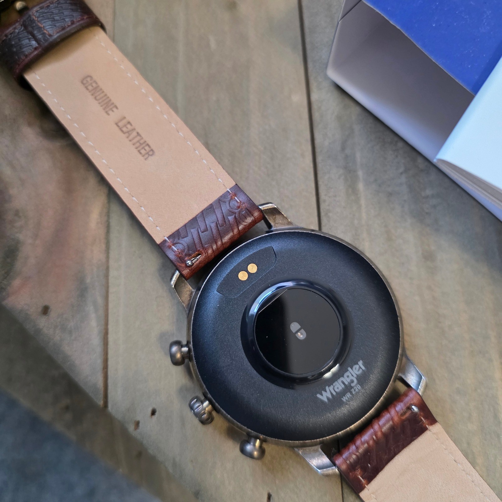 Wrangler WRZ20 Series Smartwatch Brown Leather Basketweave Strap Western Buckle