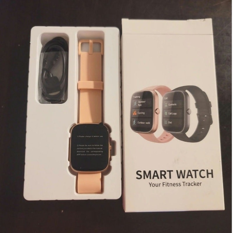 Smartwatch New In Box Fitness Tracker Apple I-Phone Android Black Pink strap
