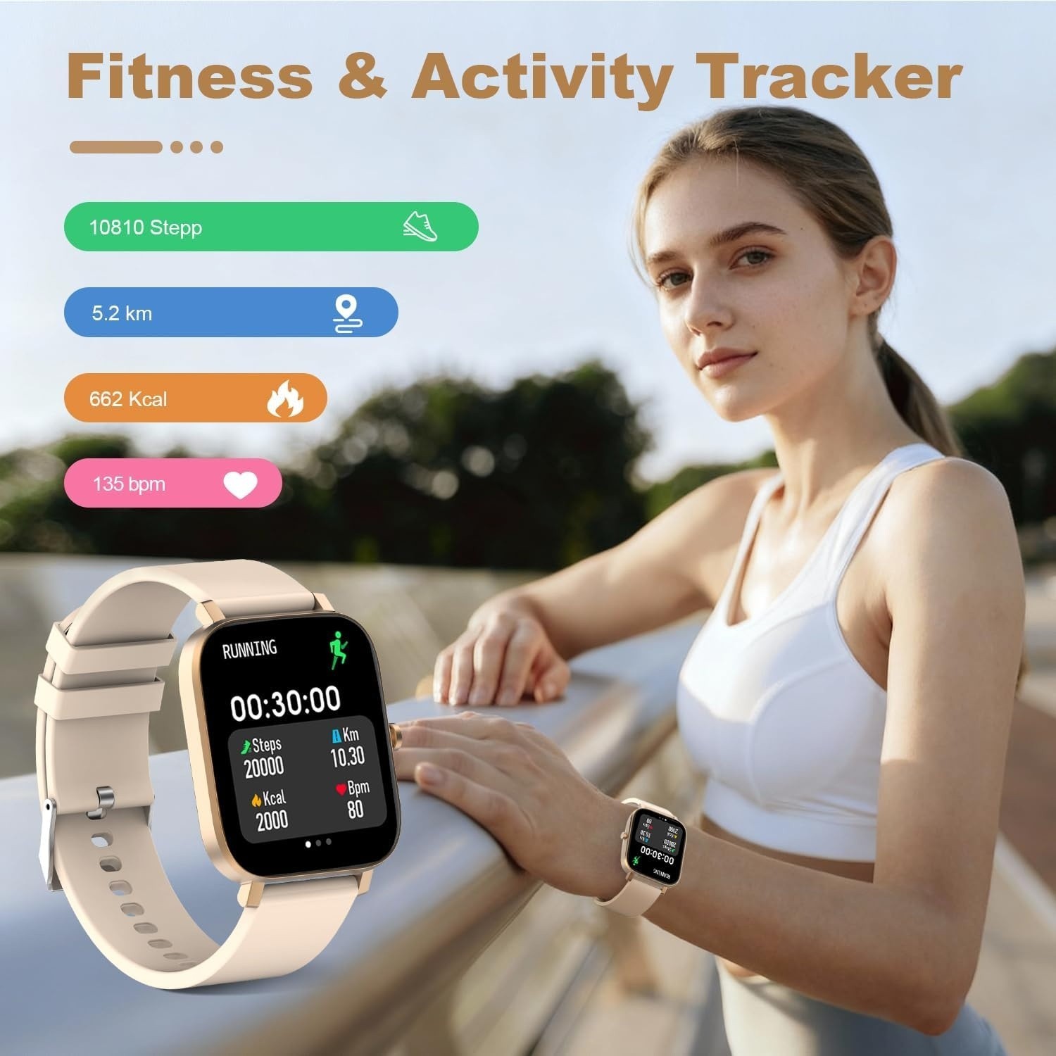 Reloj Inteligente Para iPhone Android De Mujer Smart Watch Pantalla Táct NEW US.