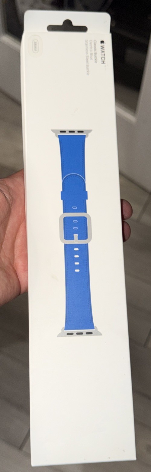 Apple Watch Series Buckle Leather 10 42MM 38MM Classic Band Electric Blue New