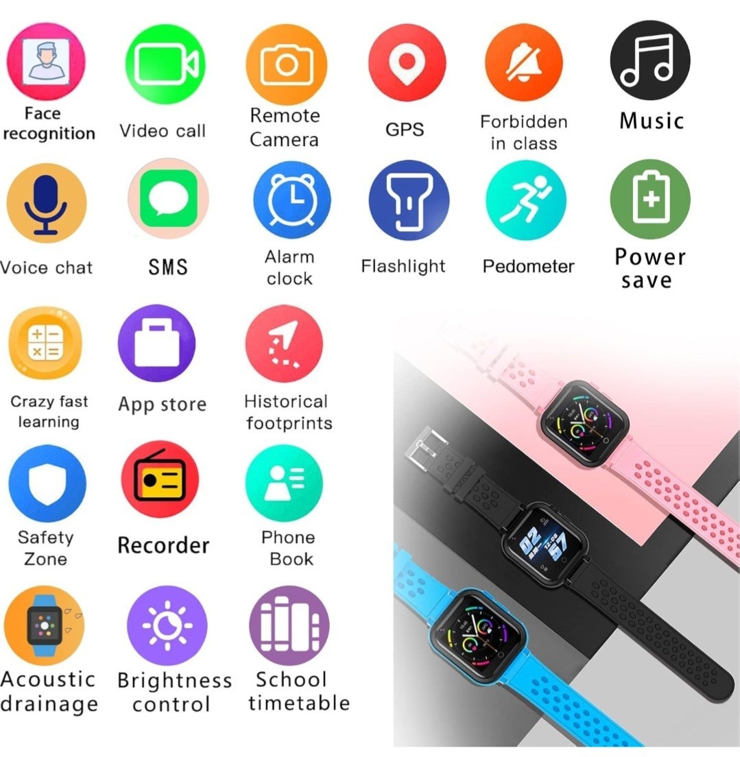 4G Kids Smart Watch DDIOYIUR T16 Phone Blue Video Call Track Play Photo 3-15 Old