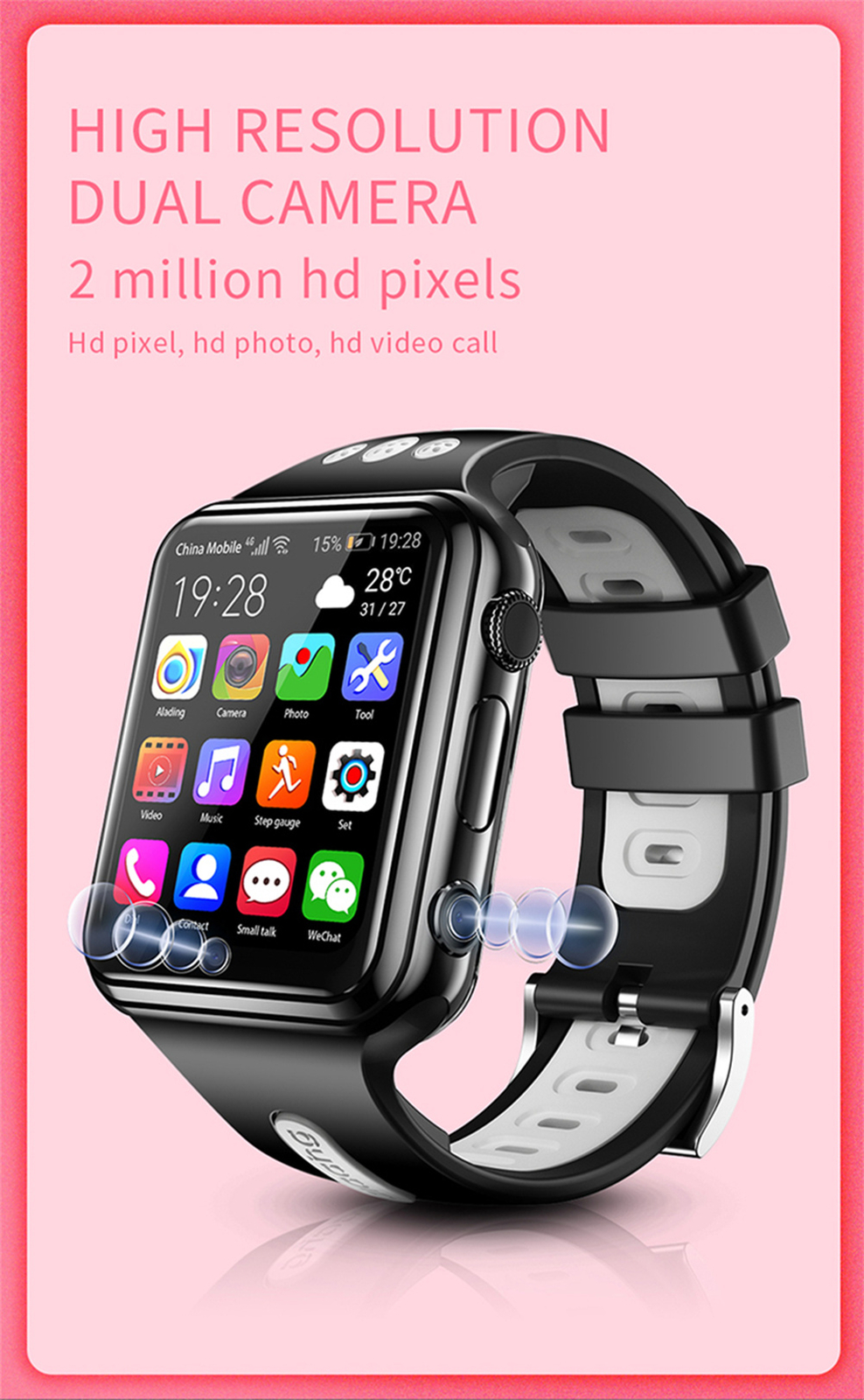 4G Kid Smart Watch Pedometer Anti-Lost Wristwatch Voice Chat Unlocked Calling