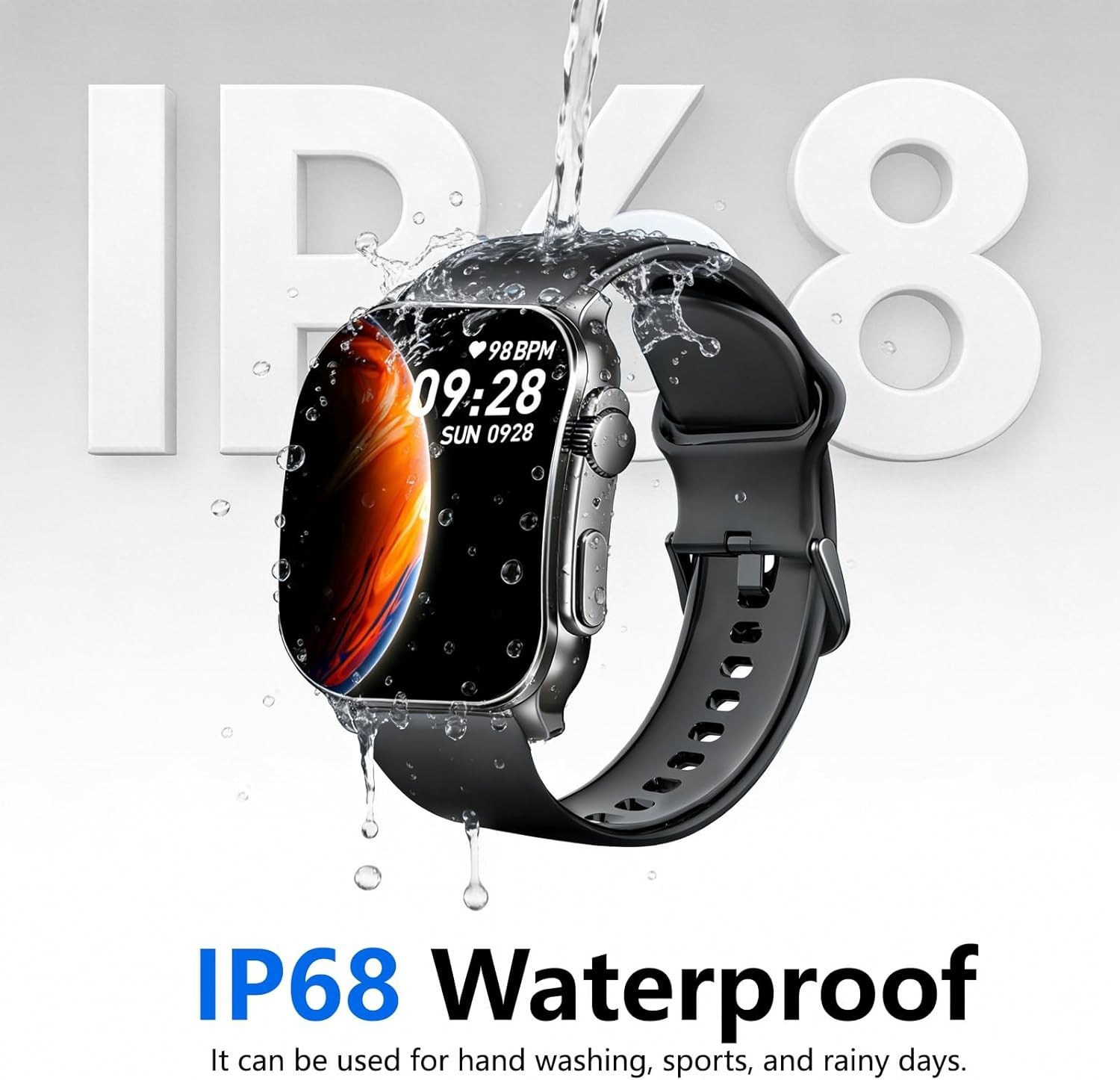 Smart Watch, 2.01″ AMOLED Curved Touchscreen Fitness Watch for Men Women, IP6…