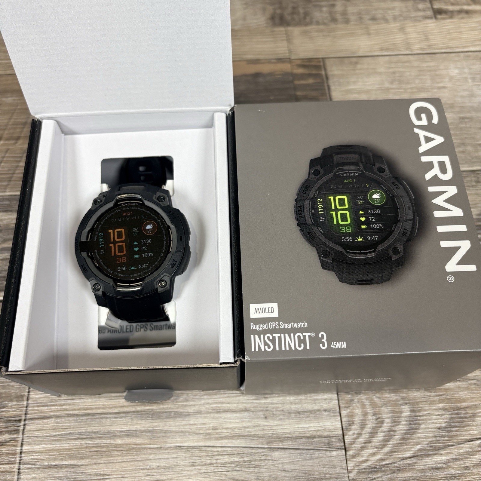 Garmin Instinct 3 45MM Rugged GPS Smartwatch AMOLED **BRAND NEW**