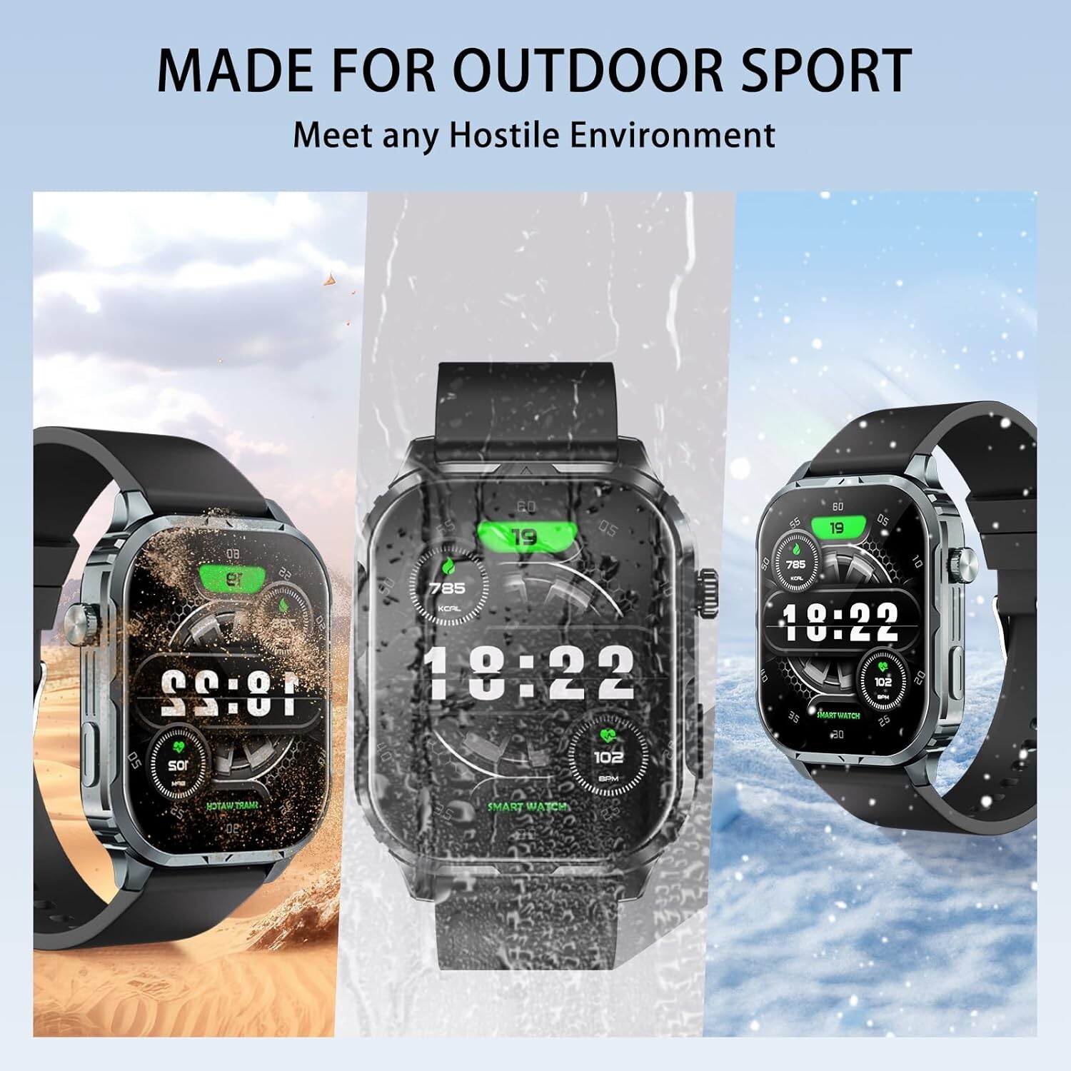 Smart Watch for Men Woman Call Text Heart Rate & Activity Tracker Waterproof