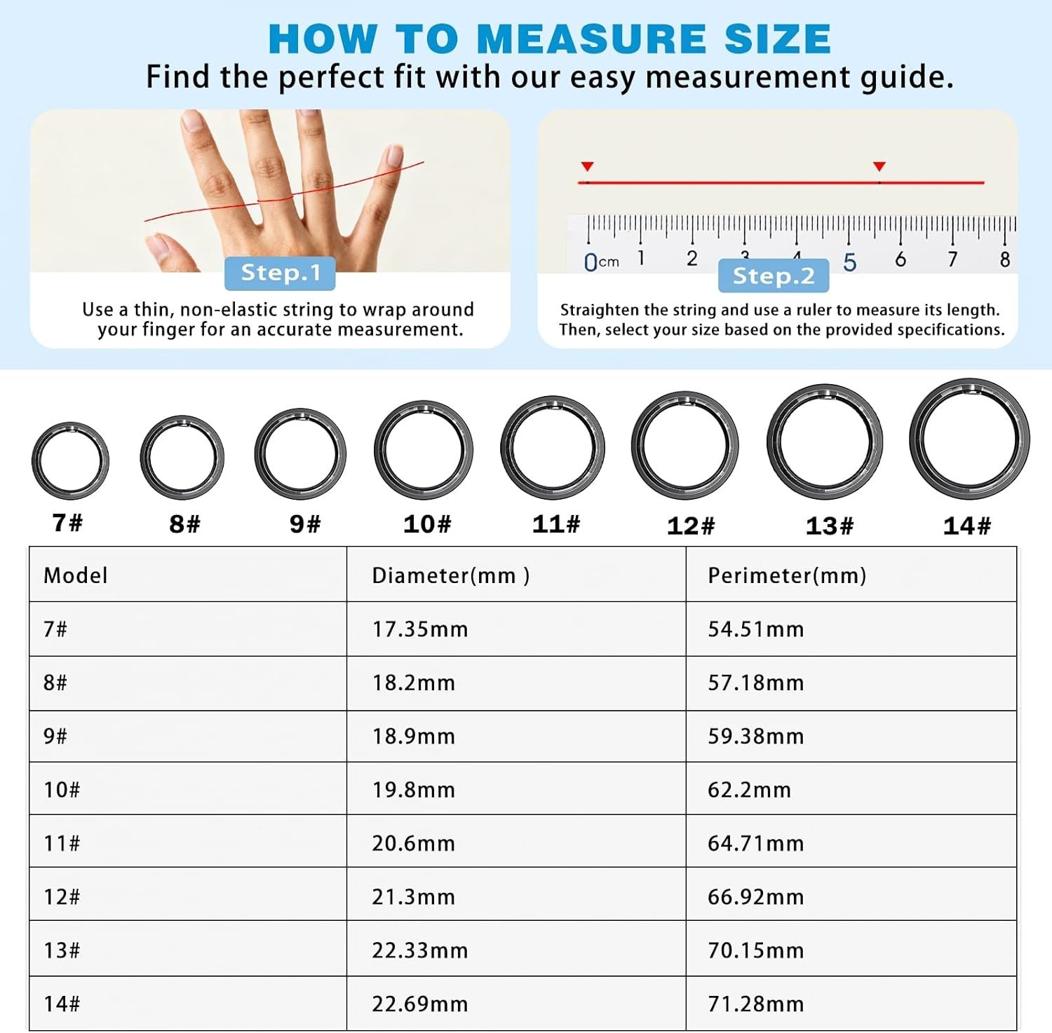 Smart Fitness Tracker Ring for Men Women Heart Rate Sleep Spo2 Black 12 IP68