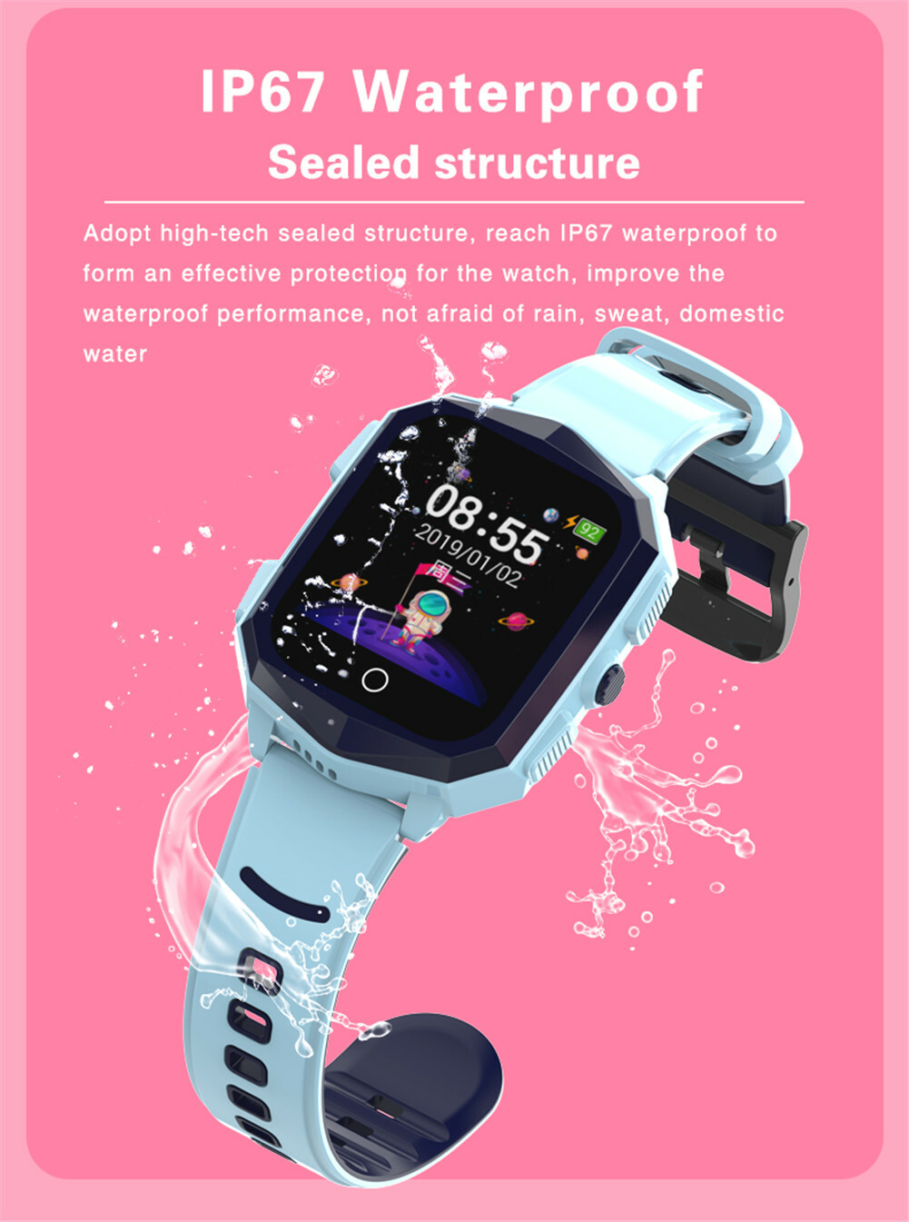 4G Smart Watch for Kids Video Call SOS IP67 Waterproof Child Smartwatch Camera