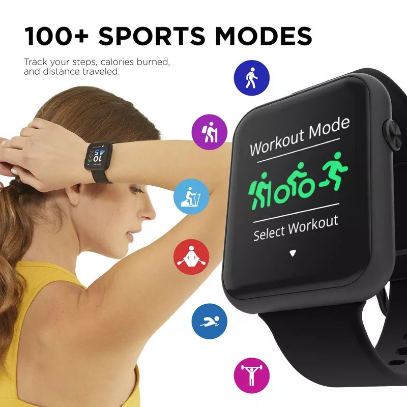 iTouch Air 4 Smartwatch Black – Fitness Tracker with Heart Rate, Excellent