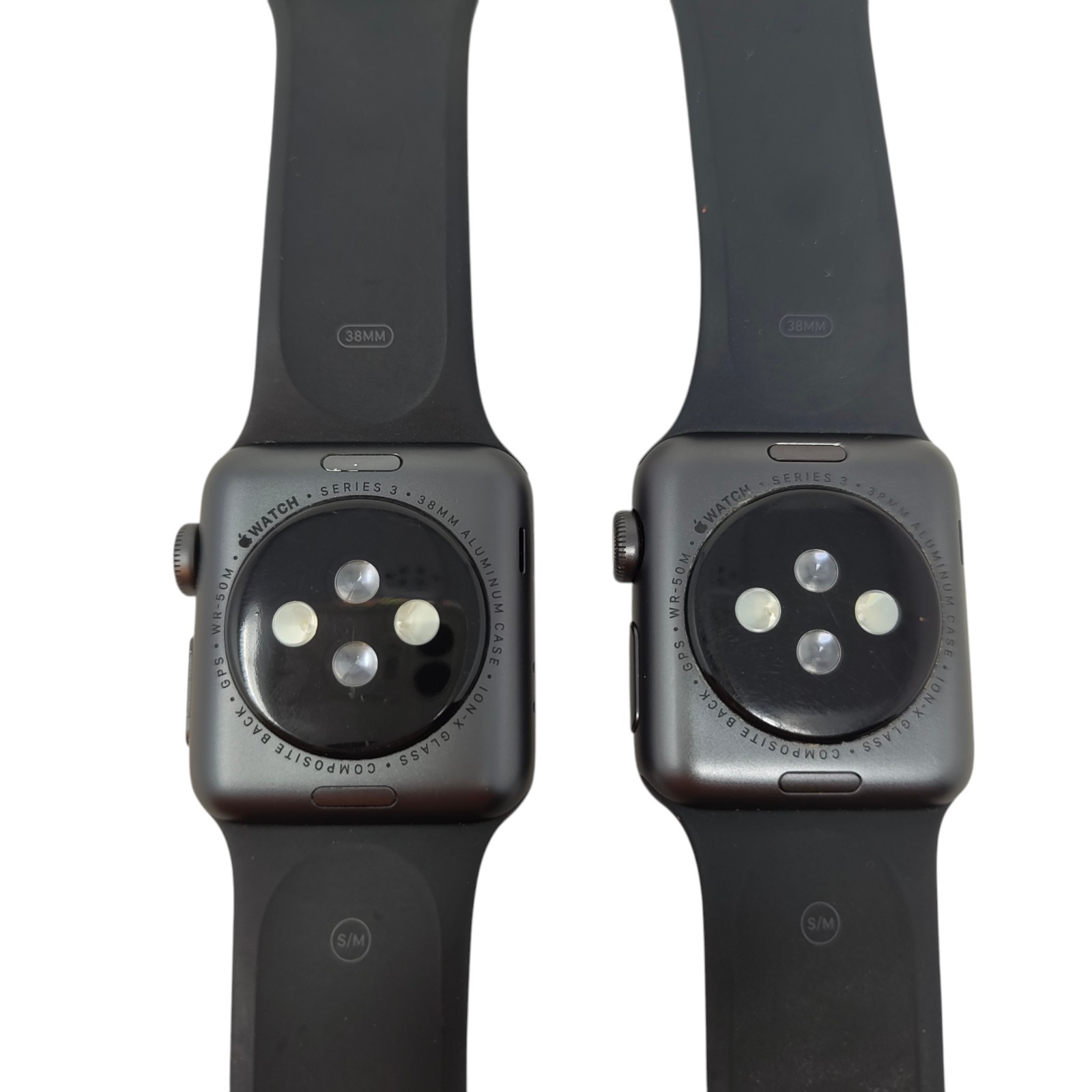 Lot of 2 Apple Watch Series 3 38mm Space Gray Aluminum
