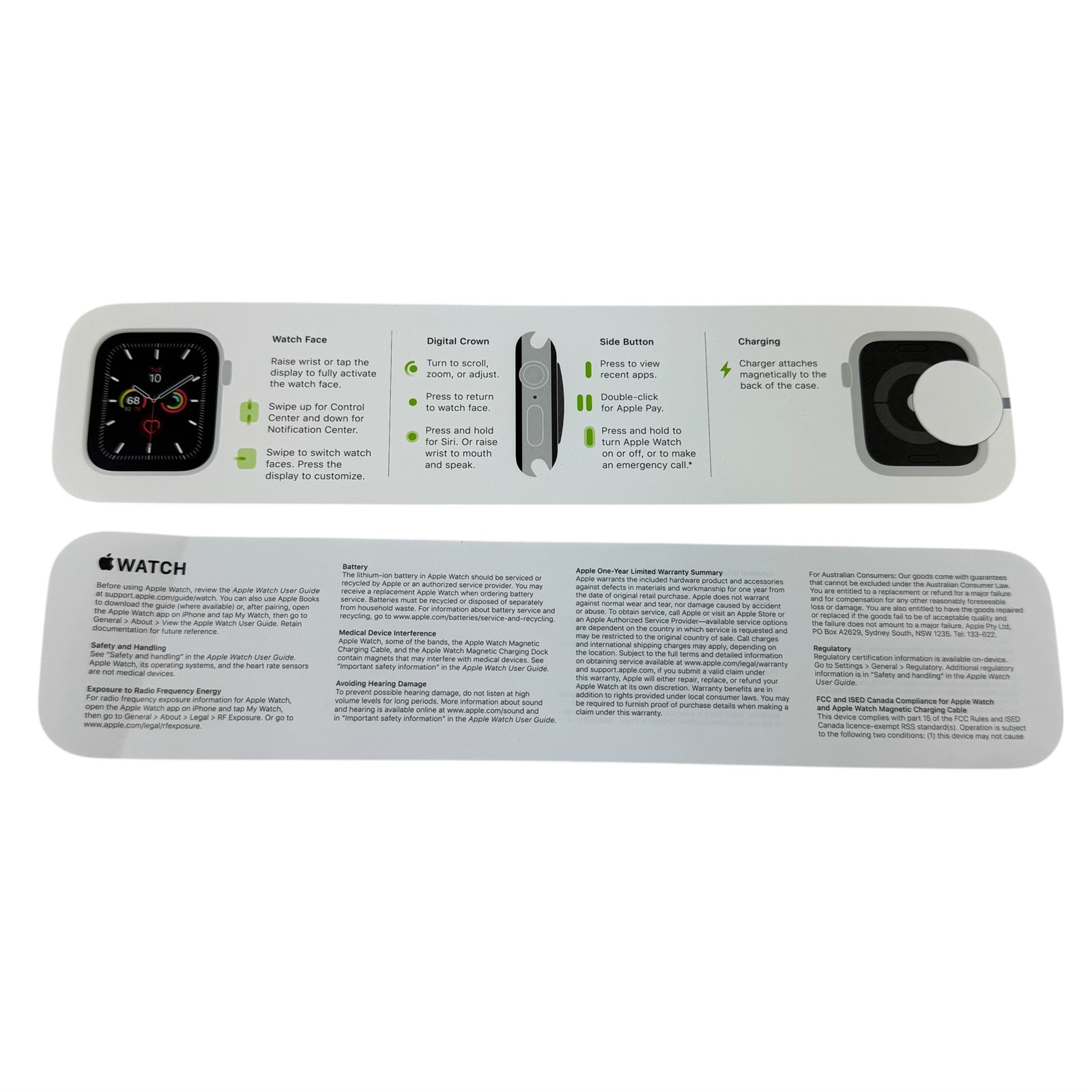 Apple Watch Series 5 Silver Aluminum Case 40mm Wi-Fi GPS with 5 Bands