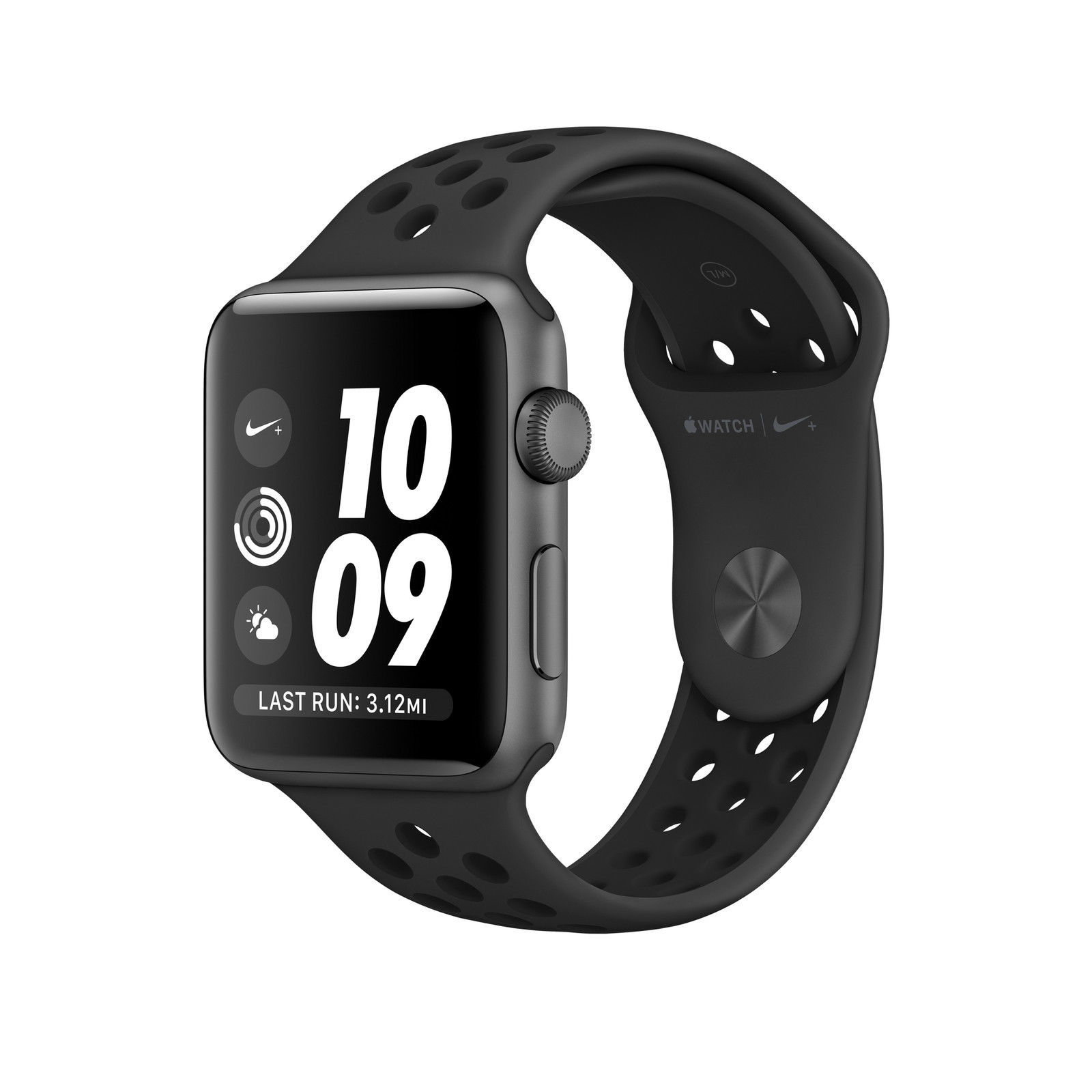 Apple Watch Nike+ 42mm Space Gray Aluminum Case Black Sport Band – (MQ182LL/A)