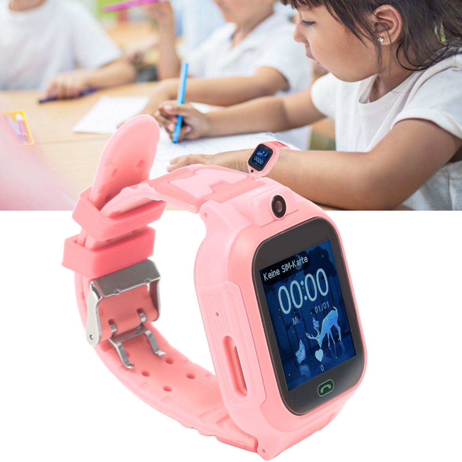 4G Kids Smartwatch IP67 Waterproof Touch Screen 2 Way Voice Video Call SOS ECWH