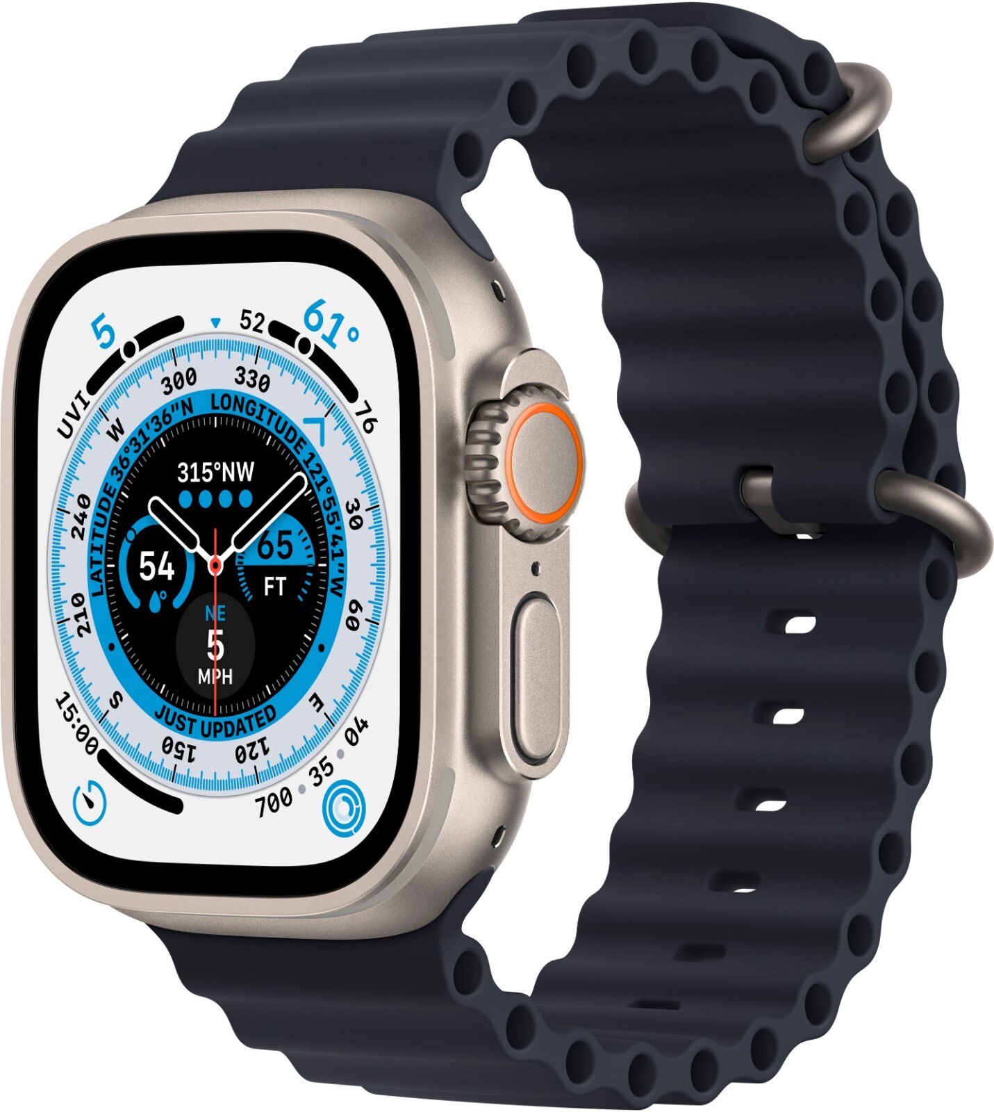 Apple Watch Ultra 49mm Titanium Case (GPS+Cell) Midnight Ocean Band (MQET3LL/A)