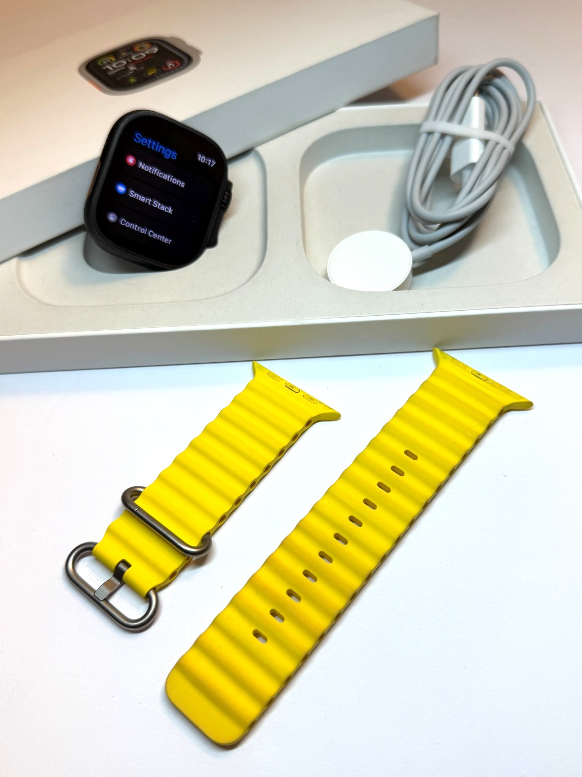 Apple Watch Ultra 2 49mm Black Titanium | 99% Battery | RARE Yellow Ocean Band