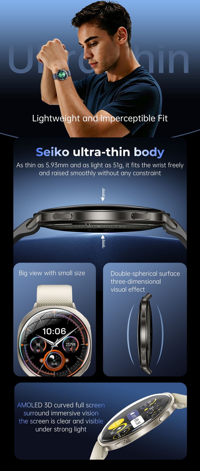 2026 Smart Curved Watch Heart Rate Sleep Monitor Fitness Tracker IP68 Waterproof