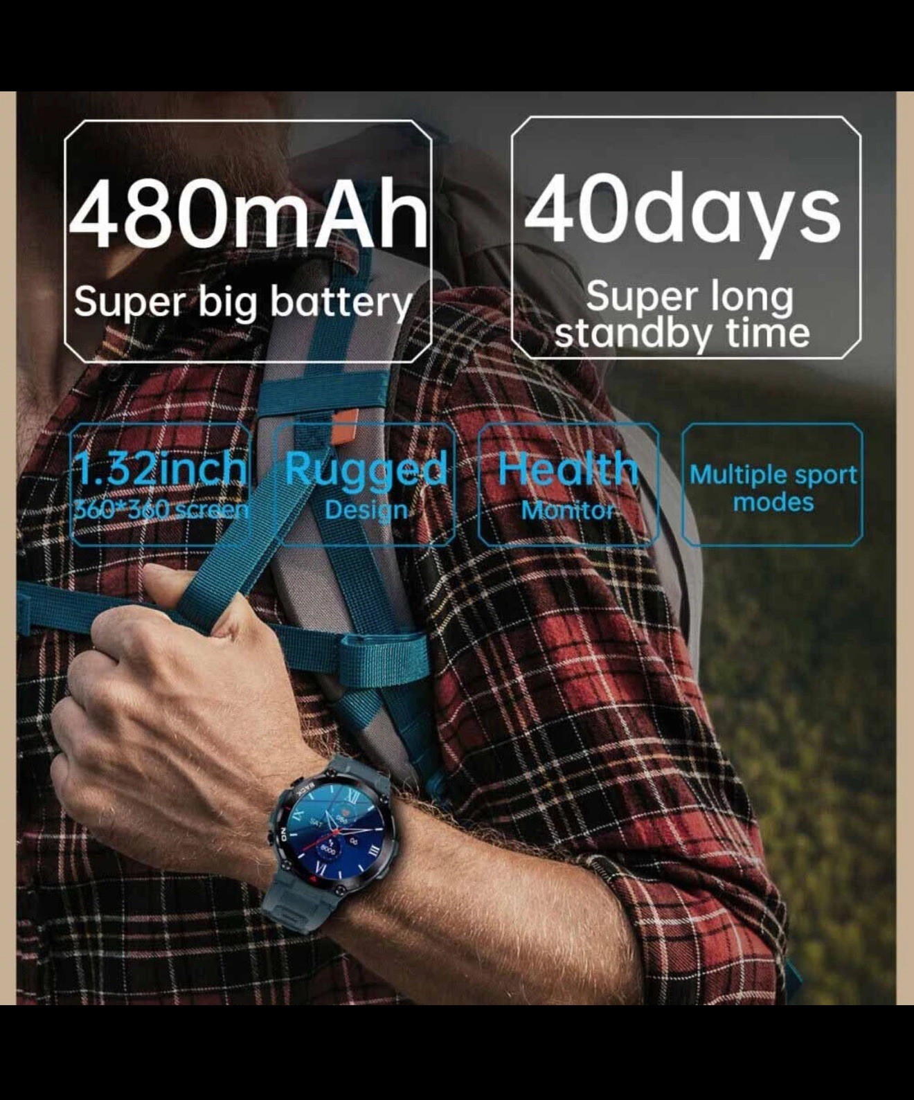 🔥Military Smart Watch for Men(Call Receive/Dial)Rugged Tactical Fitness Tracker
