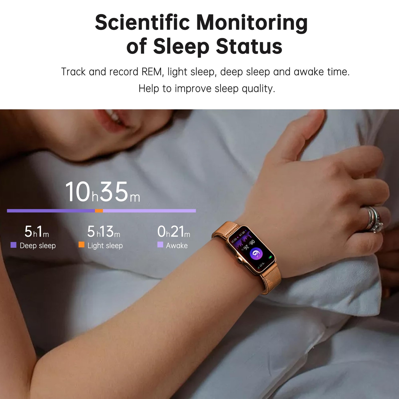 Sunorshop Fitness Tracker Smart Watch Pink Gold