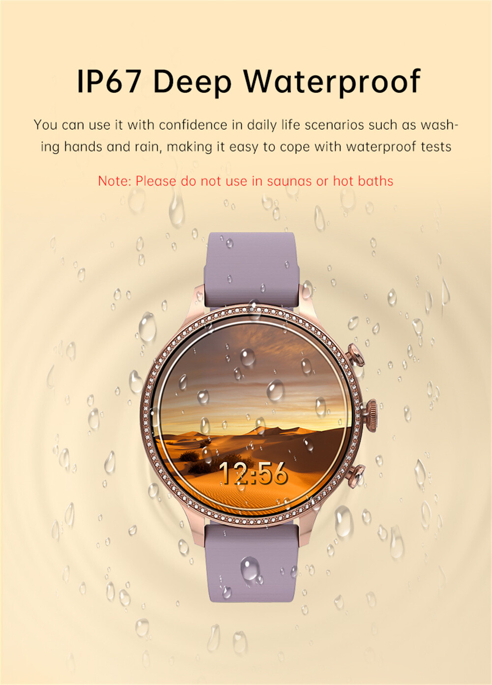Luxury Women Smart Watch Fitness Tracker Bluetooth Wristwatches for Android iOS