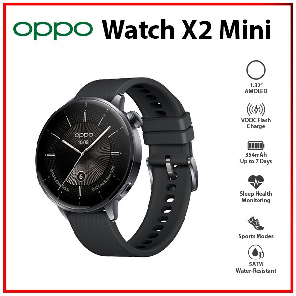OPPO Watch X2 Mini BLACK 4GB EMMC AMOLED Bluetooth Android iOS Smartwatch
