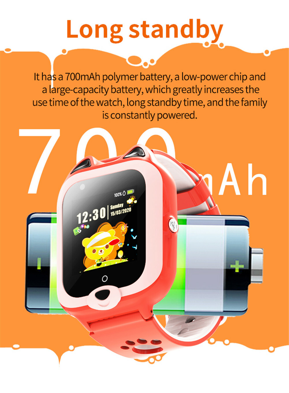 IP67 Waterproof Smart Watch Anti-Lost SOS Call 4G Watch Phone for Boys Girls