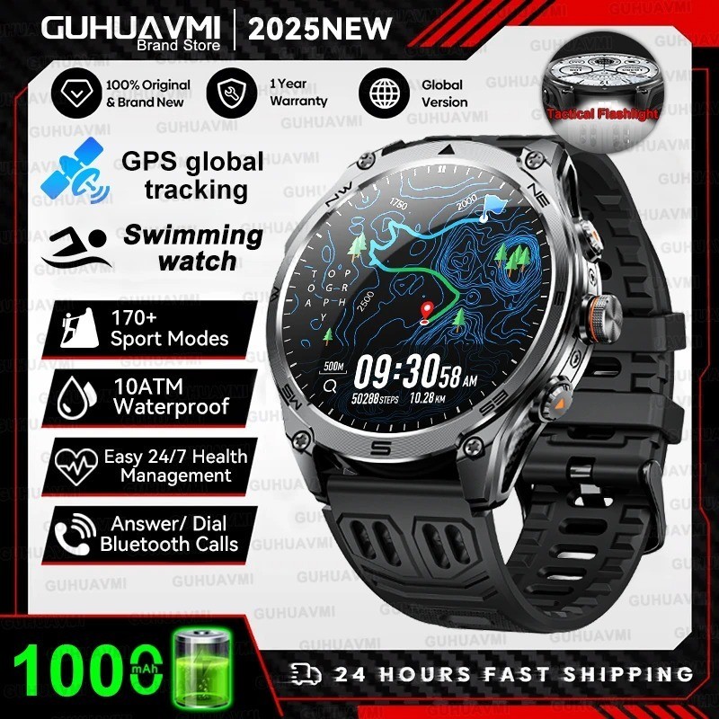 2025 New Military T-Rex 3 Ultra GPS Smart Watch 1000mAh Battery 10ATM Waterproof