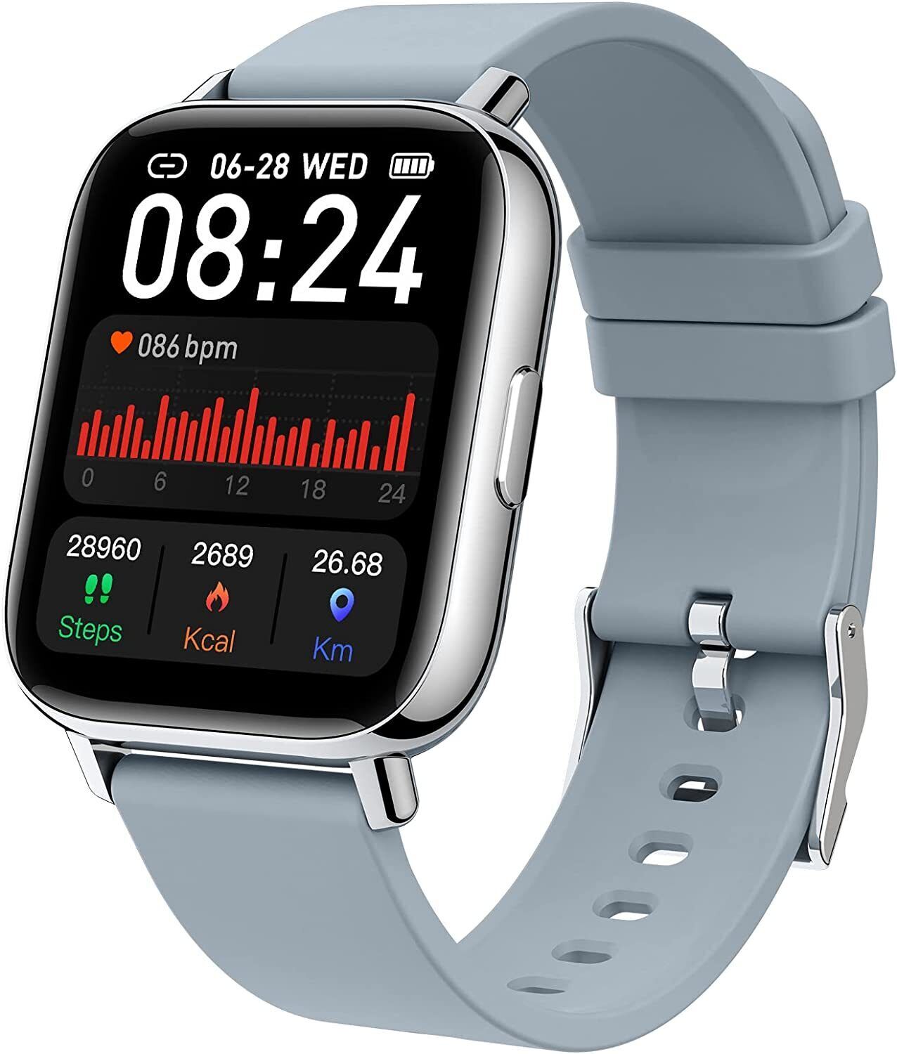SmartWatch Fitness Tracker Waterproof Heart Rate Monitor Compatible with iPhones
