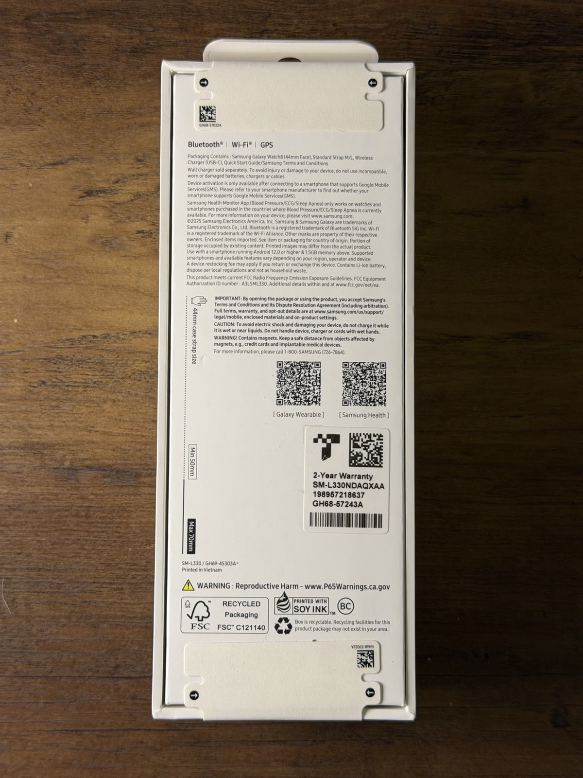 Samsung Galaxy Watch 8 44mm – Graphite – GPS – WiFi – Bluetooth – US Version