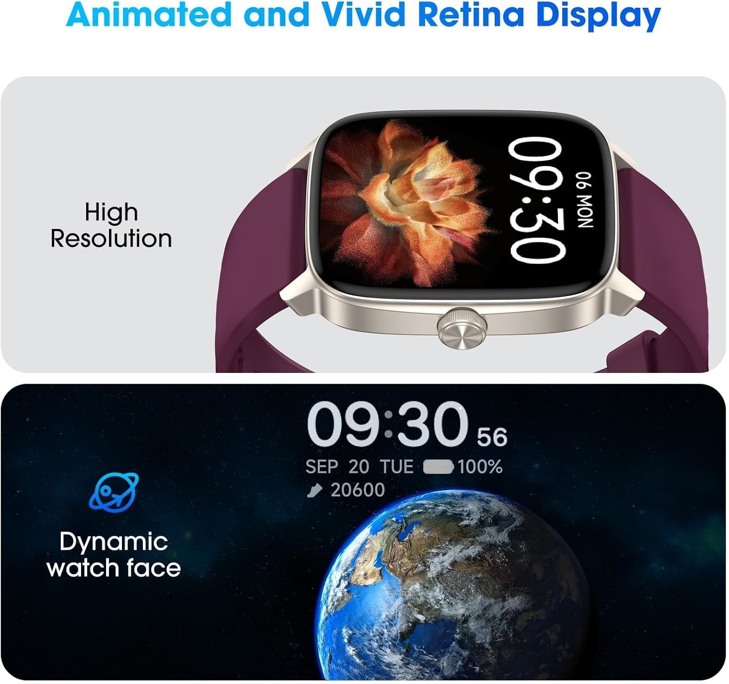 Heart Rate Monitor Watch with Step Counter and Waterproof Design for Seniors