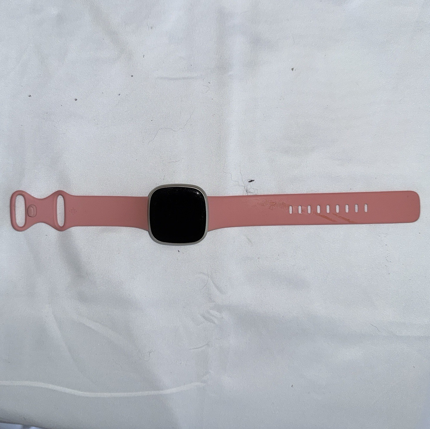Pink Silicone Band Square Touchscreen Smart Watch 40mm Black Case Unlocked