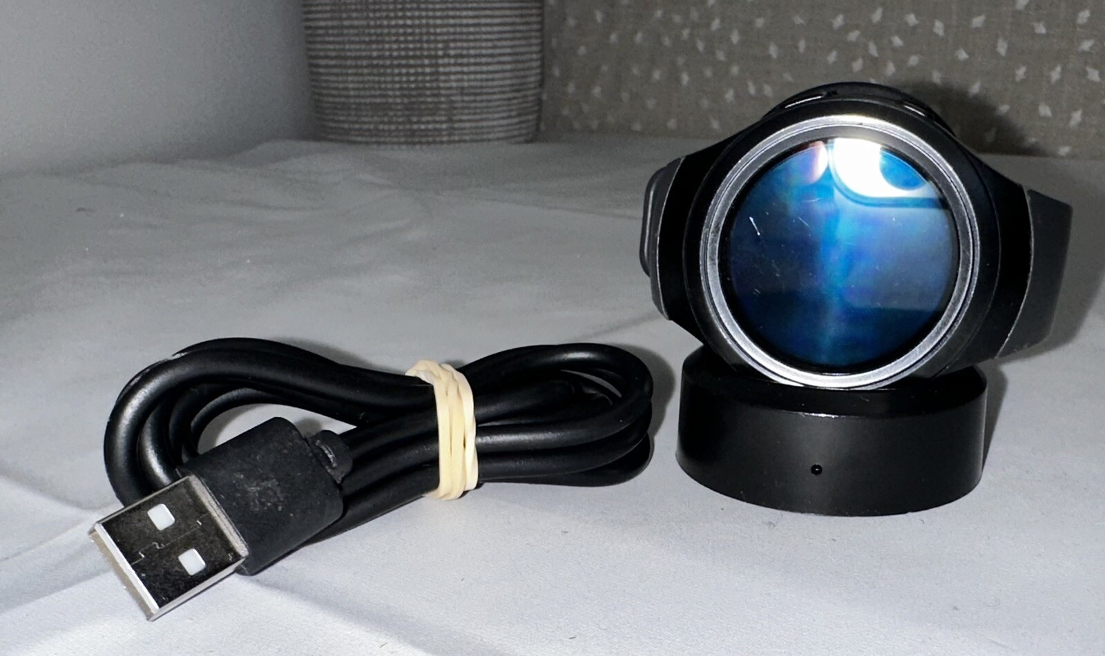 Samsung Gear S2 Stainless Steel SM-R730A 316L Black Case Black Band