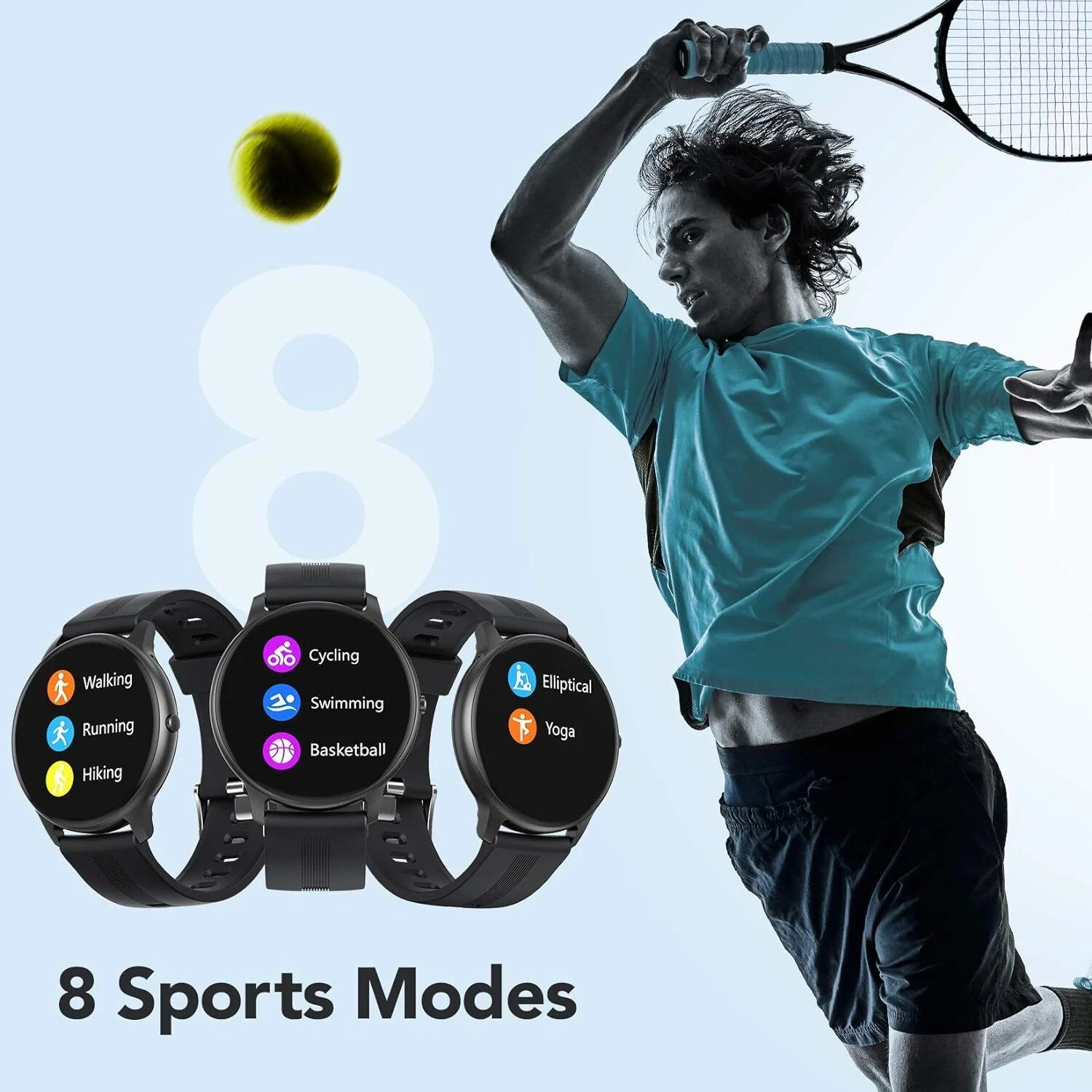 AGPTEK LW11 Smart Watch for Women Men IP68 Waterproof Android iOS Phone Tracker