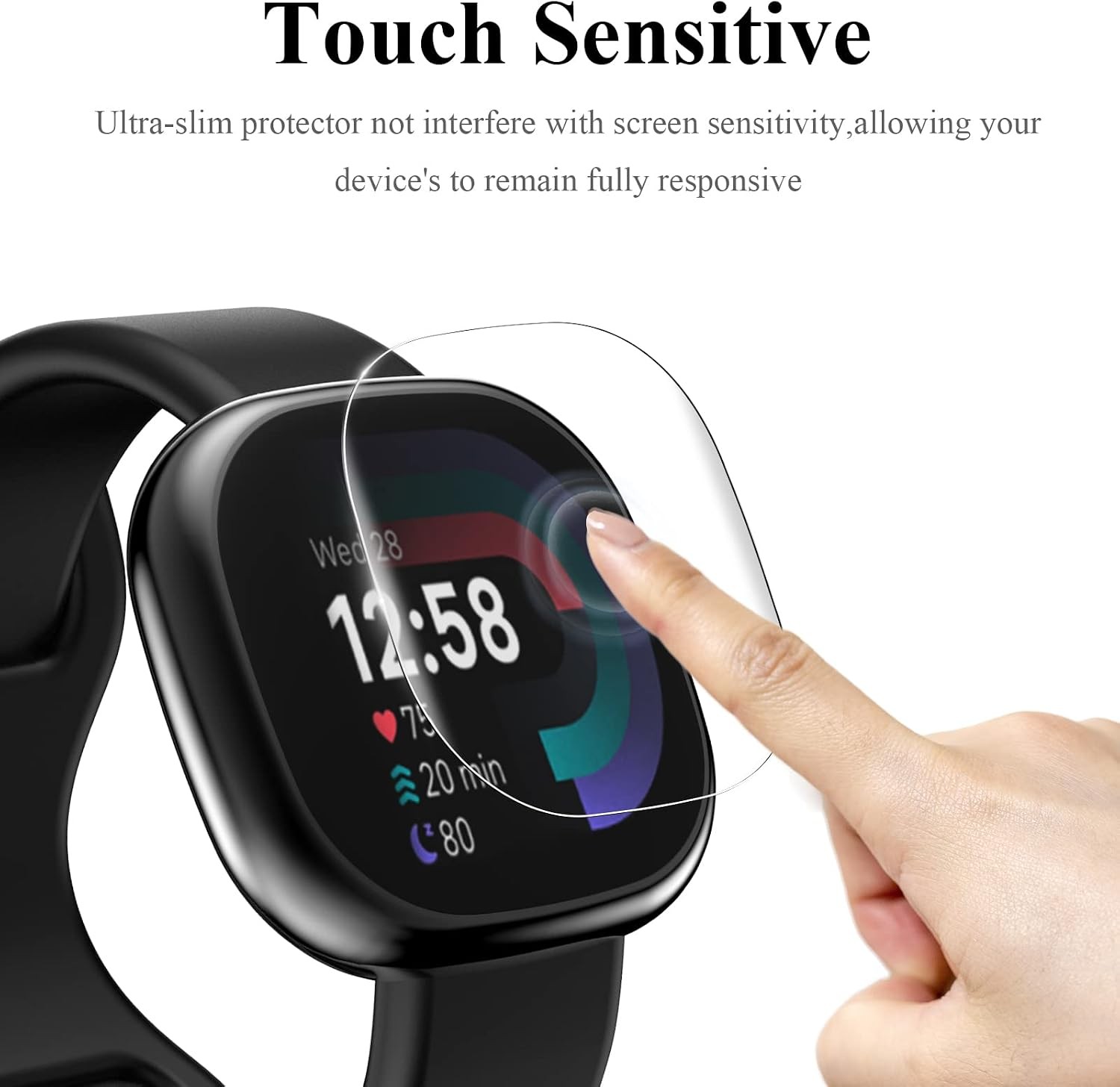 6 Pack Screen Protector for Fitbit Versa 4/Sense 2 Flexible Film HD Clear