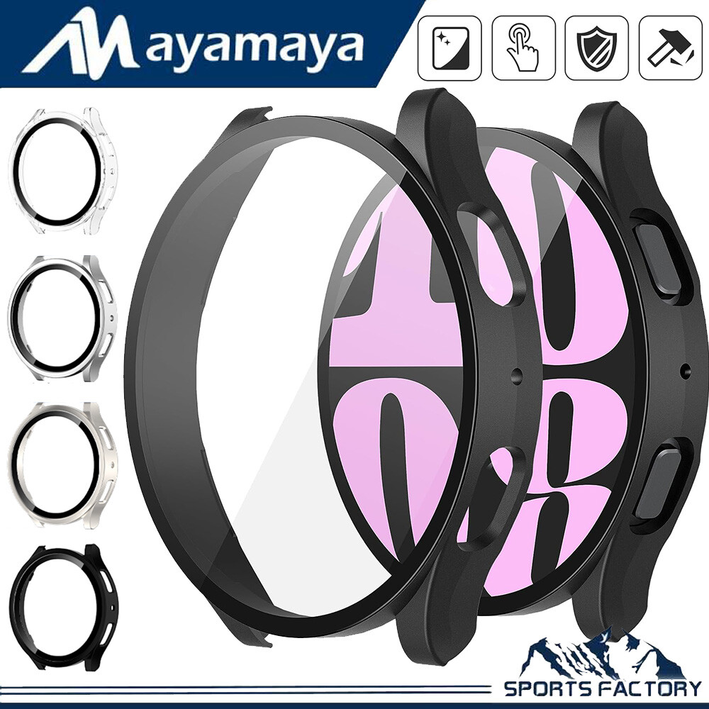 F Samsung Galaxy Watch 6 40/44MM Hard Case Tempered Glass Screen Protector Cover