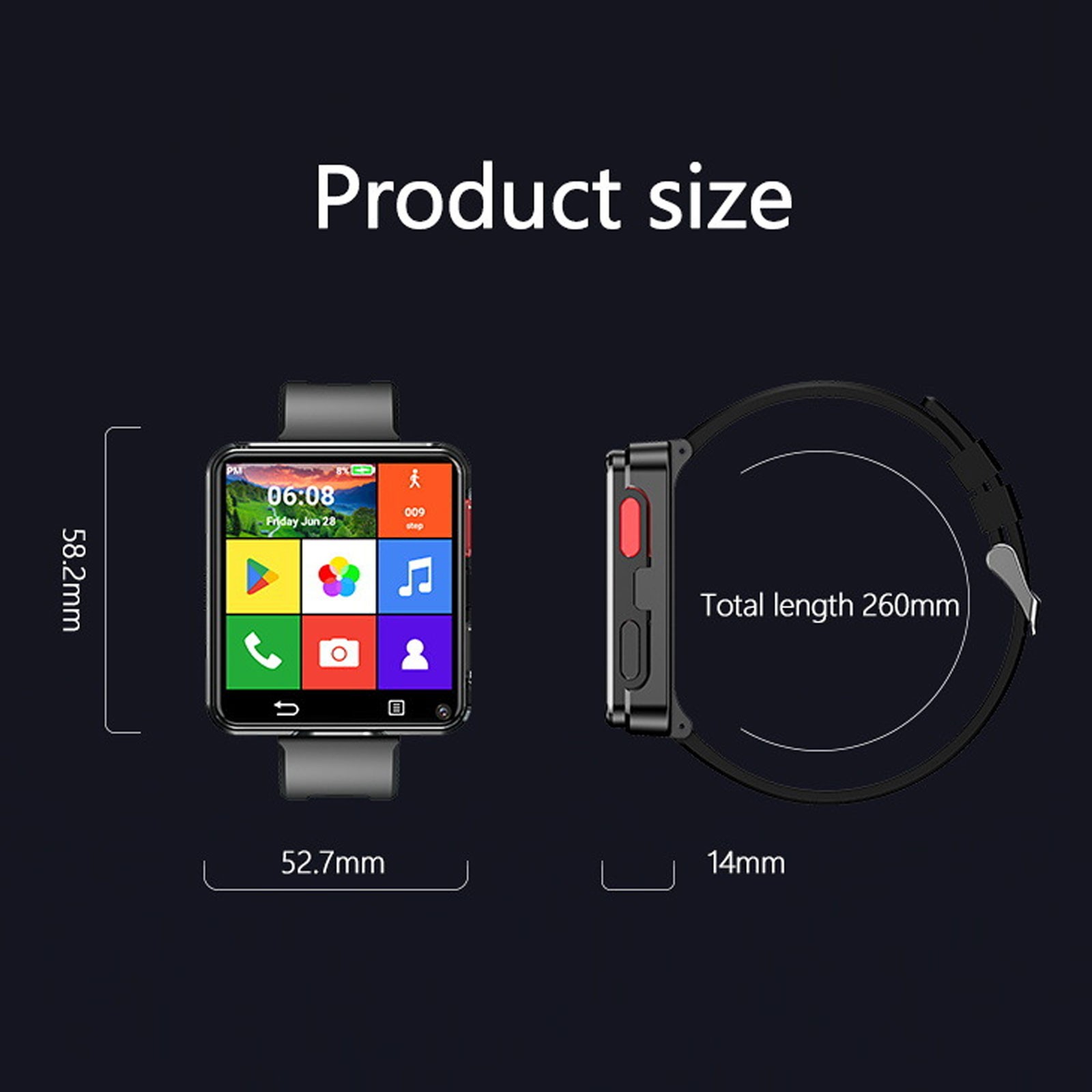 New S998 4G Smart Watch Android 11.0 OS 2.64inch Screen Heart Rate Sleep MonitnP