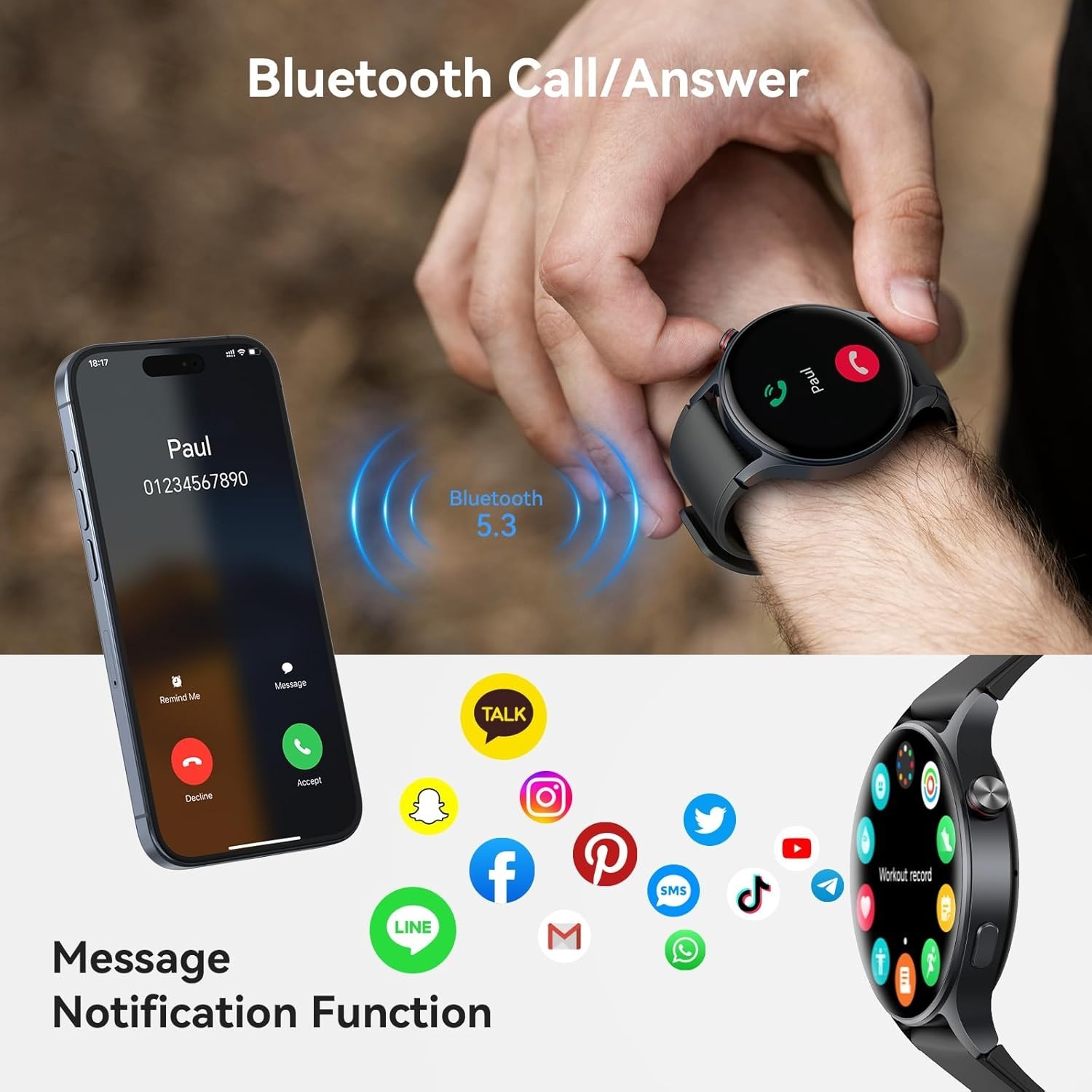 Luxury Smart Watch for Men & Women – AMOLED Fitness Tracker with SpO2 Monitoring