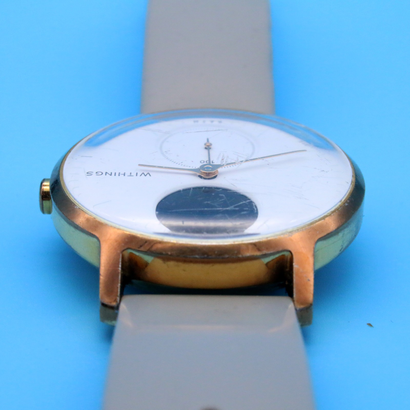 Withings Steel HR Hybrid Smartwatch White Gold Gray Fitness Heart Rate Tracker