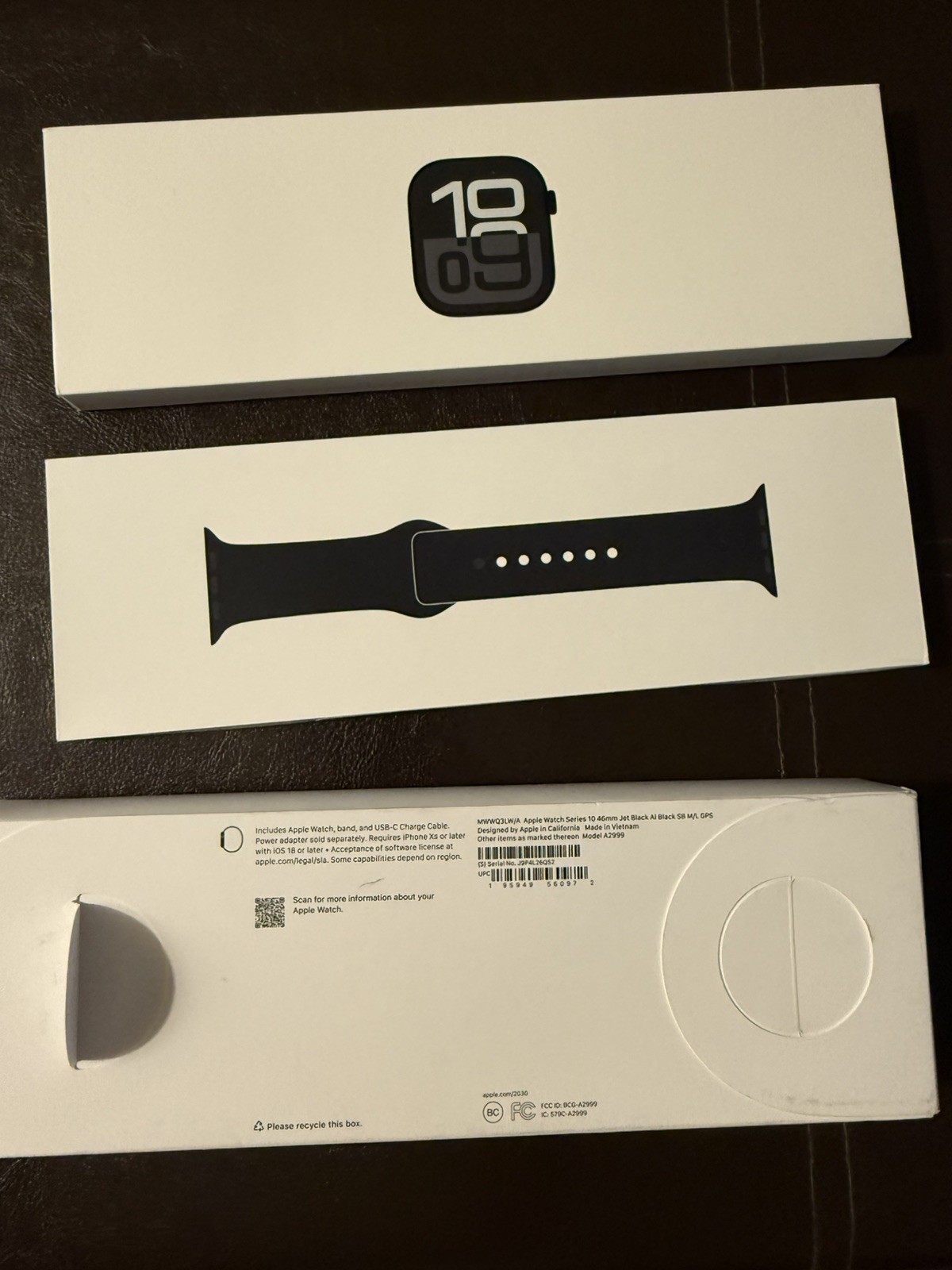 Apple Watch Series 10 (GPS) 46mm Case aluminum Jet Blk new in sealed box