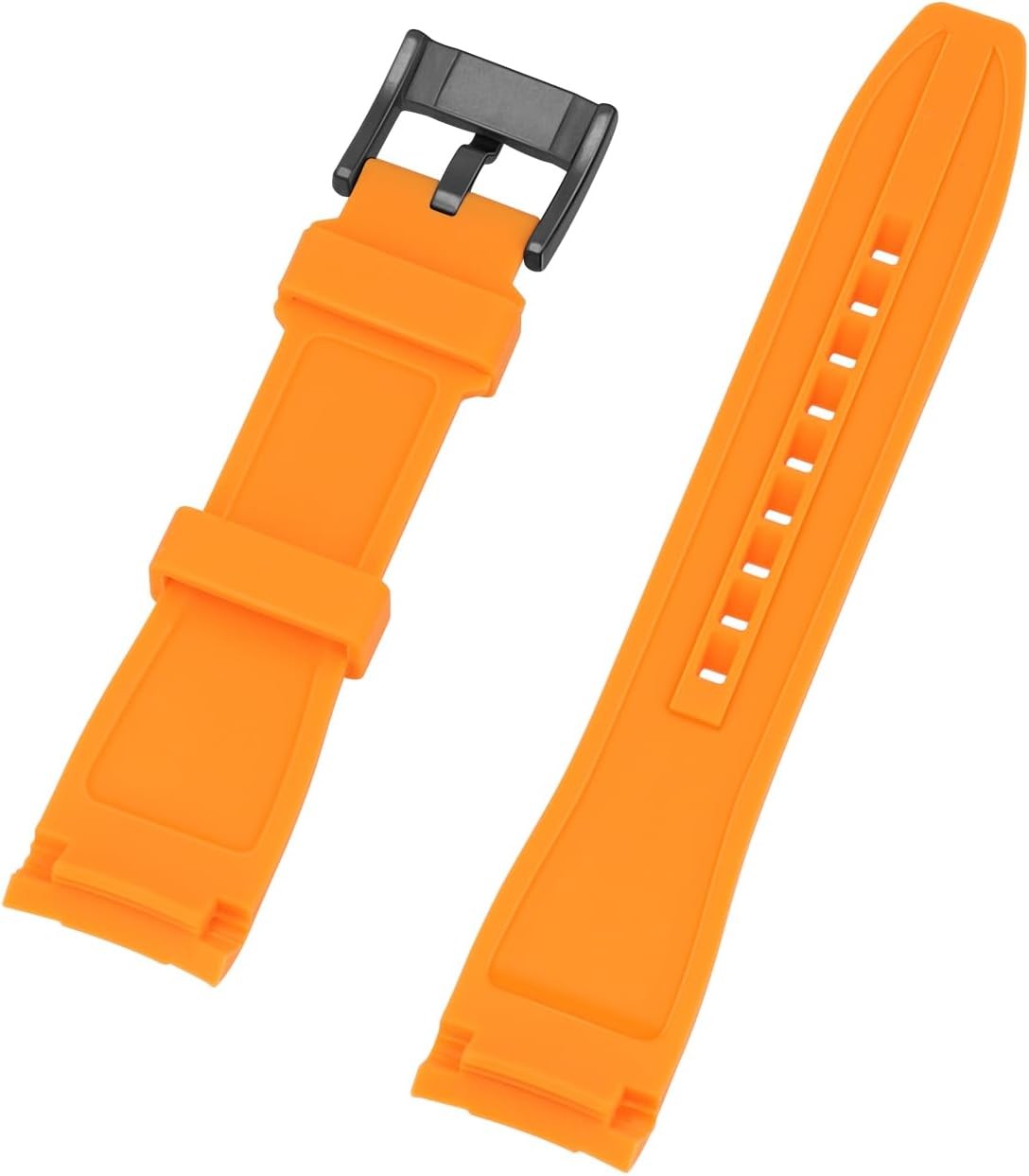 18mm 20mm 22mm Silicone Rubber Watch Band for Traditional Watches, Curved Ends