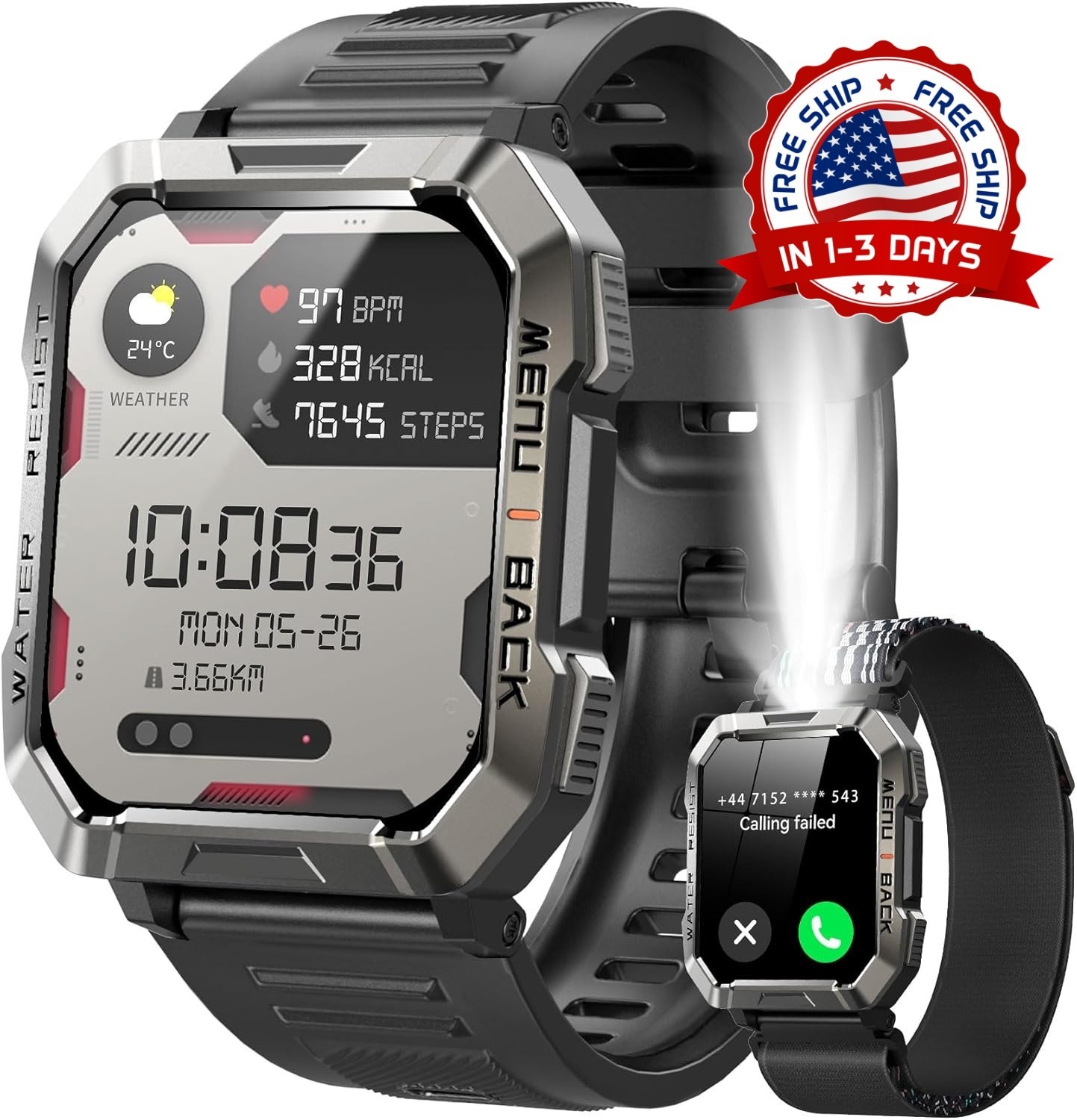 Reloj inteligente militar para hombre (contesta y realiza llamadas) NUEVO US