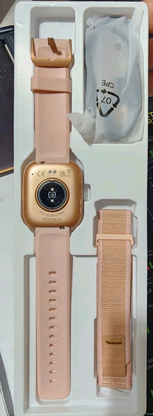 TOOBUR Ease 6 Smart Watch Rose Gold Pink Bands Heart Rate Fitness Tracker