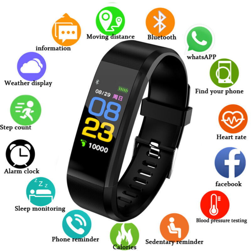 USA Sports Fitness Tracker Watch Heart Rate Blood Pleasure Activity Monitor Lot