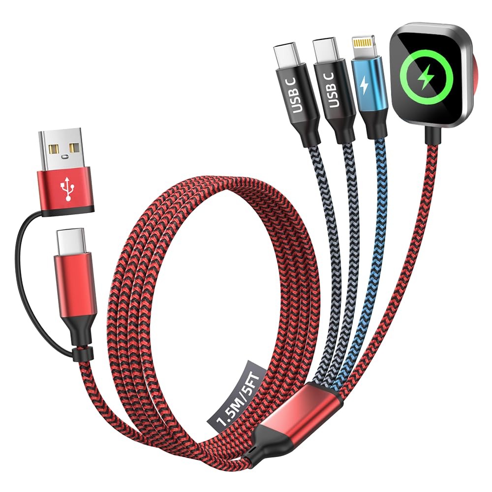 Cruise Essentials 2026, Travel Dual Type-C 4 in 2 Multi Charging Cable 5FT